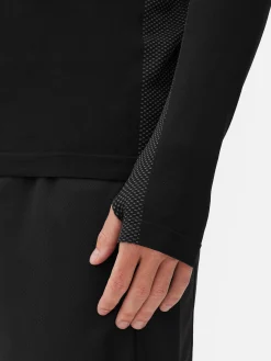 Quarter-Zip Long Sleeve Gym Top|Primark Clearance