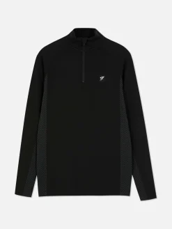 Quarter-Zip Long Sleeve Gym Top|Primark Clearance