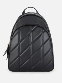 Quilted Faux Leather Backpack|Primark Online