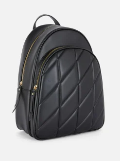 Quilted Faux Leather Backpack|Primark Online