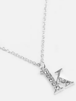 Rhinestone Initial Pendant Necklace|Primark Hot