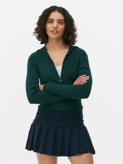 Rib Knit Zip Hooded Cardigan|Primark Best