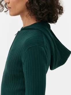 Rib Knit Zip Hooded Cardigan|Primark Best