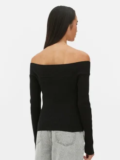 Ribbed Bardot Sweater|Primark Outlet