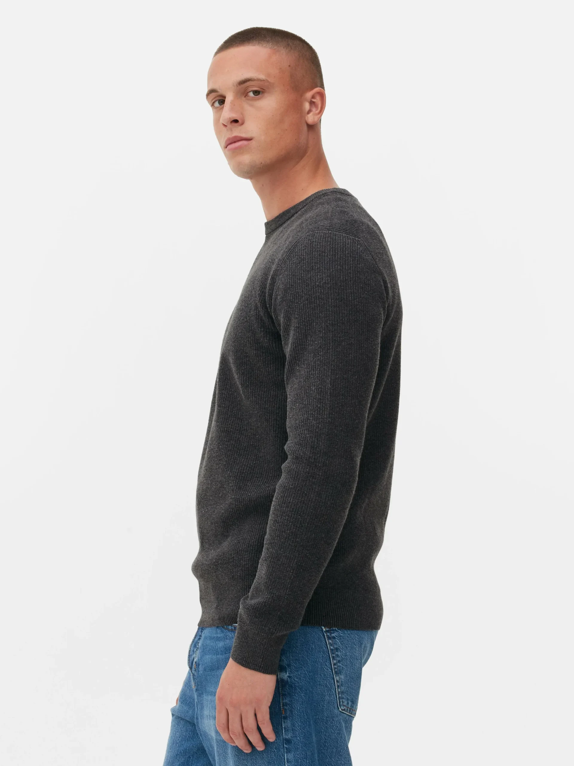 Ribbed Crew Neck Sweater|Primark Outlet