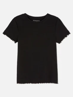 Ribbed Lettuce Trim T-Shirt|Primark Online