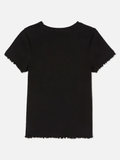 Ribbed Lettuce Trim T-Shirt|Primark Online