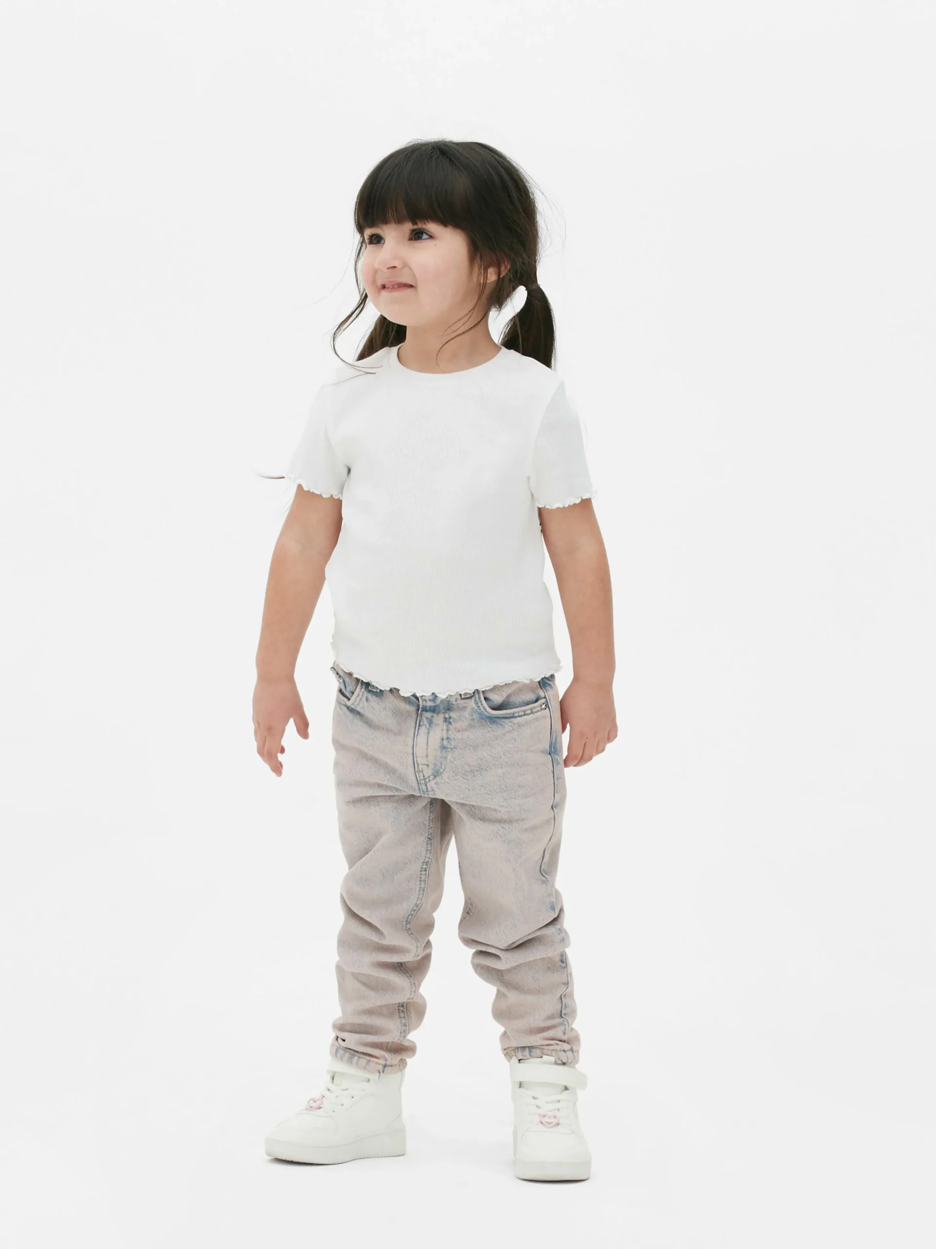 Ribbed Lettuce Trim T-Shirt|Primark