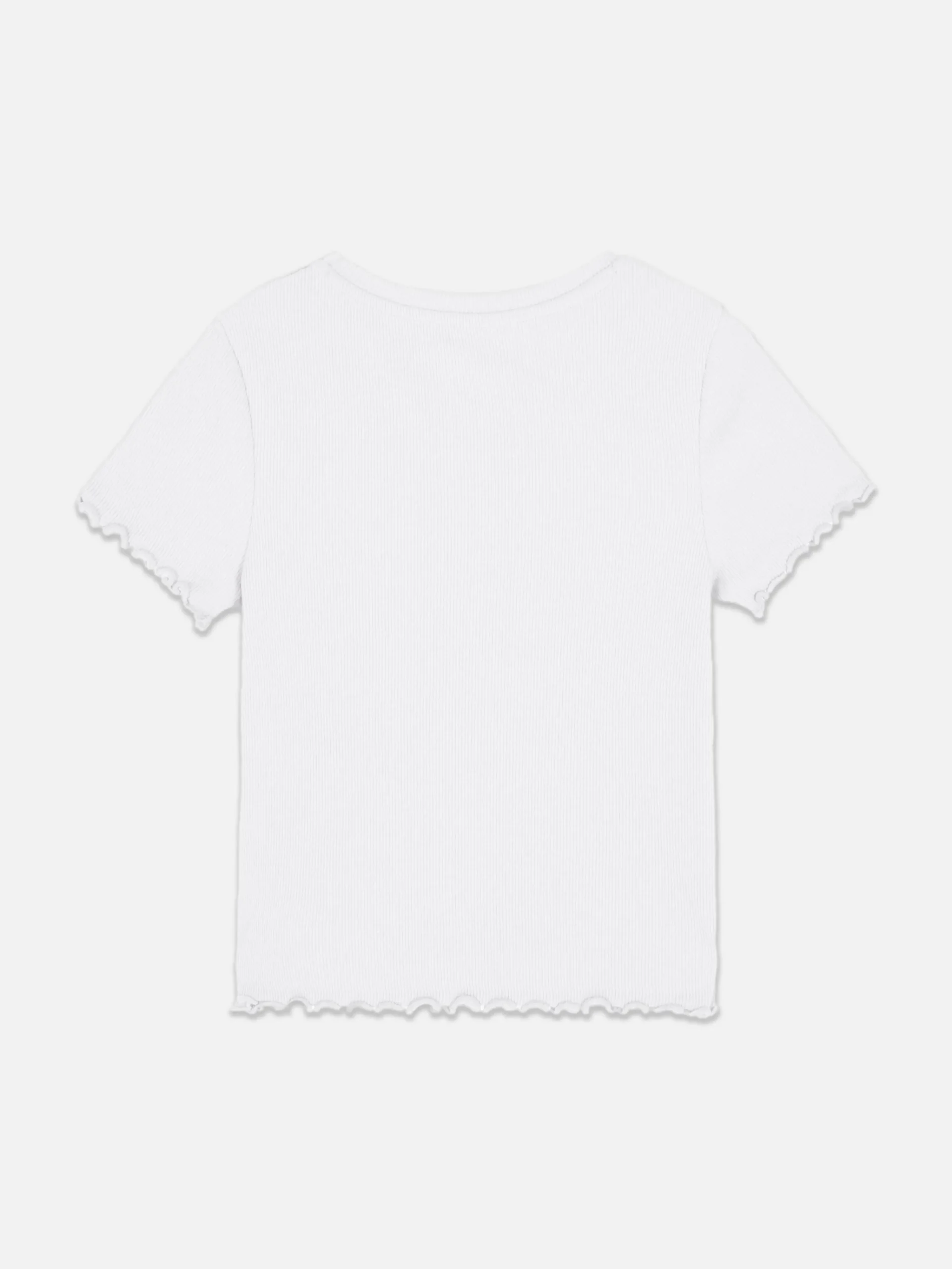 Ribbed Lettuce Trim T-Shirt|Primark