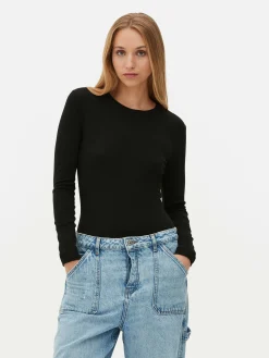Ribbed Long Sleeve Bodysuit|Primark Sale