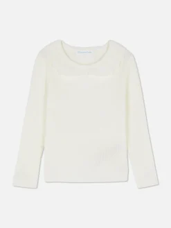 Ribbed Ruffle Collar Sweater|Primark Hot