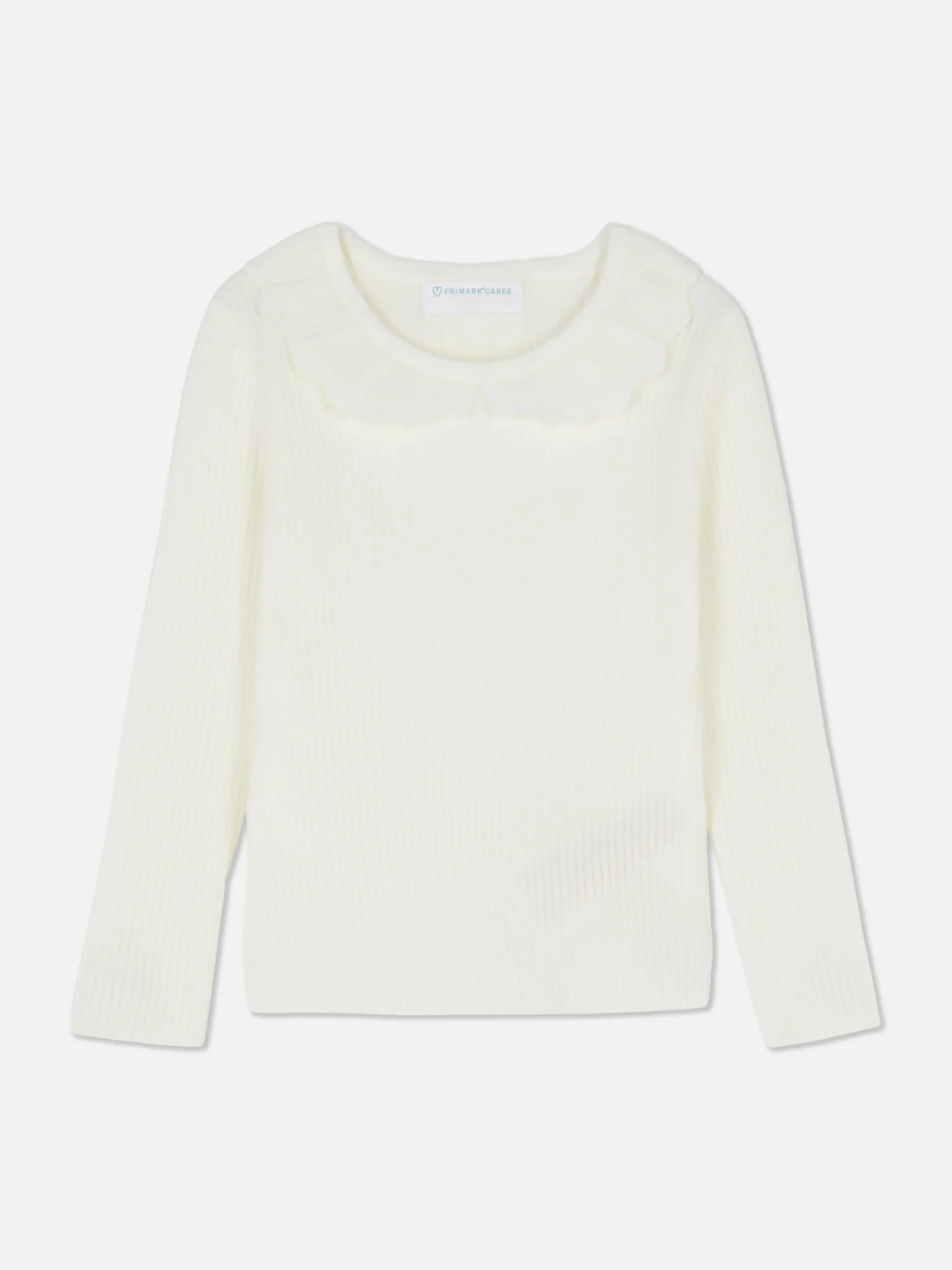 Ribbed Ruffle Collar Sweater|Primark Hot