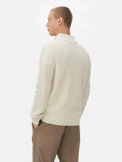 Rib-Knit Half-Zip Sweater|Primark Clearance