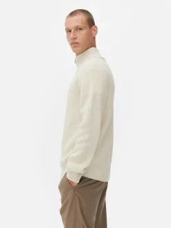 Rib-Knit Half-Zip Sweater|Primark Clearance
