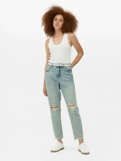 Ripped Denim Mom Jeans|Primark Best