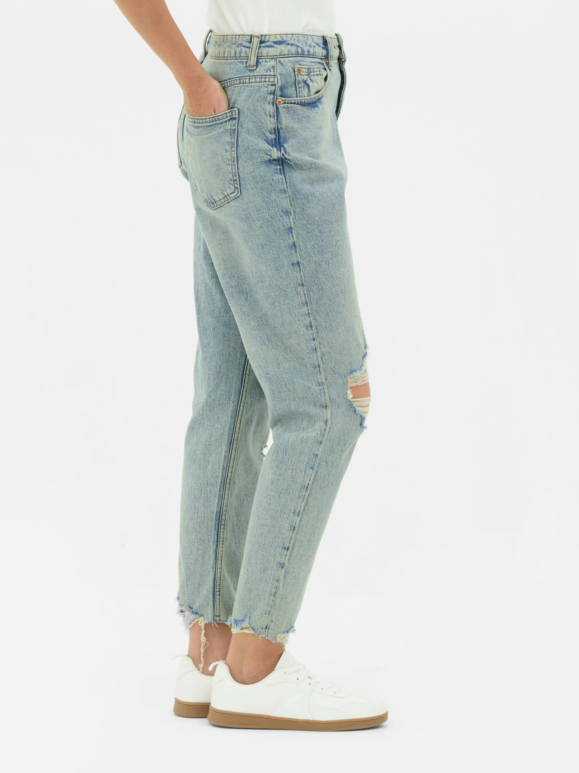 Ripped Denim Mom Jeans|Primark Best