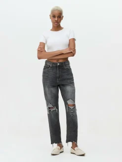 Ripped Denim Mom Jeans|Primark Sale