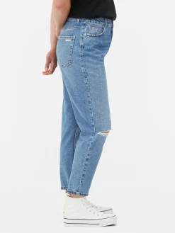Ripped Denim Mom Jeans|Primark