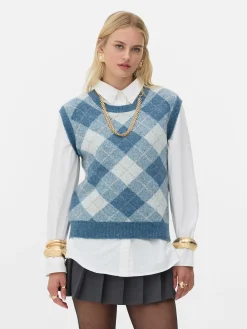 Rita Ora Argyle Knit Vest|Primark Outlet