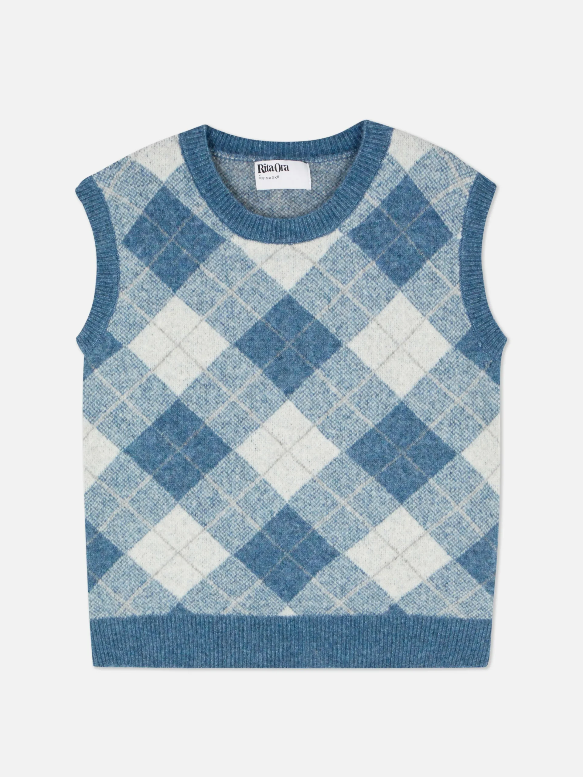 Rita Ora Argyle Knit Vest|Primark Outlet