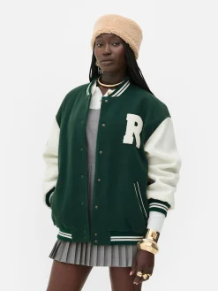 Rita Ora Bouclé Letter Varsity Jacket|Primark Hot