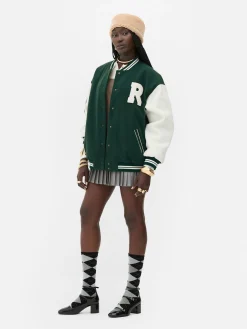 Rita Ora Bouclé Letter Varsity Jacket|Primark Hot