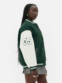 Rita Ora Bouclé Letter Varsity Jacket|Primark Hot