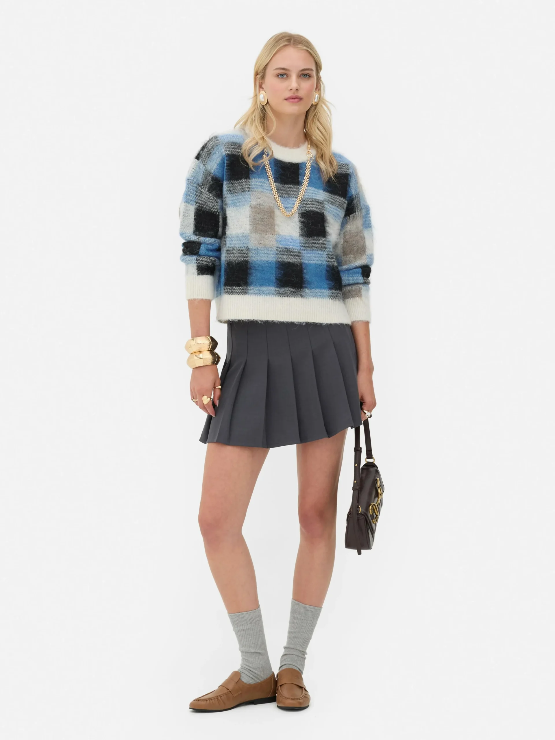Rita Ora Brushed Check Pullover|Primark Clearance