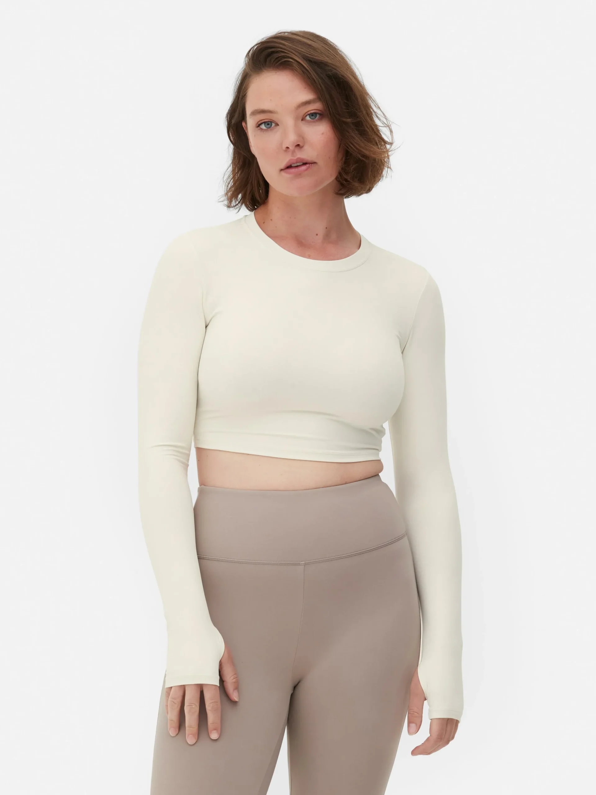 Rita Ora Buttery Soft Long Sleeve Sports Crop Top|Primark New