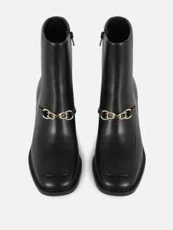 Rita Ora Chain Detail Block Heel Boots|Primark Discount