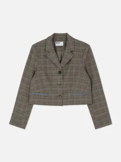 Rita Ora Check Cropped Blazer|Primark Outlet
