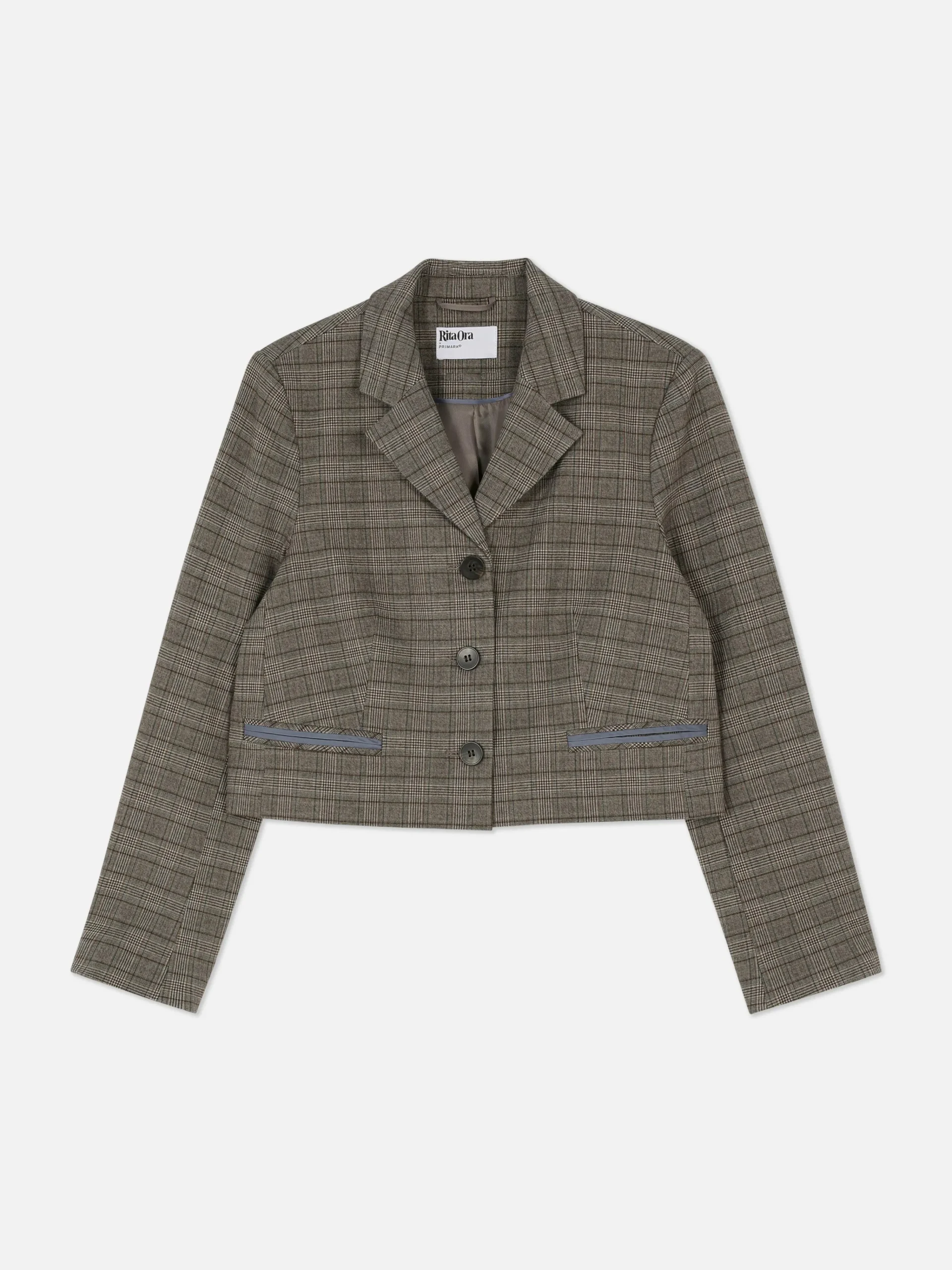Rita Ora Check Cropped Blazer|Primark Outlet