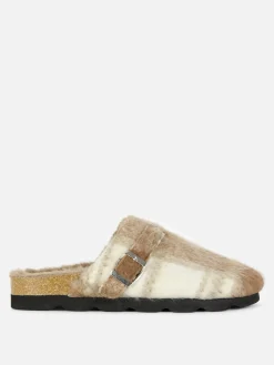 Rita Ora Check Faux Fur Lined Clog Mules|Primark Hot