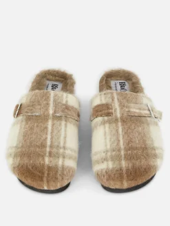 Rita Ora Check Faux Fur Lined Clog Mules|Primark Hot