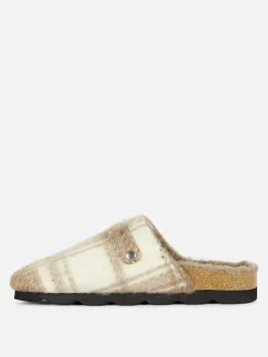 Rita Ora Check Faux Fur Lined Clog Mules|Primark Hot