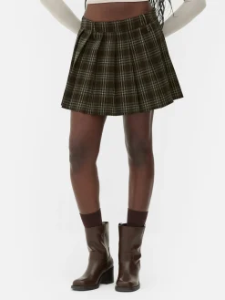Rita Ora Check Pleated Mini Skirt|Primark Discount