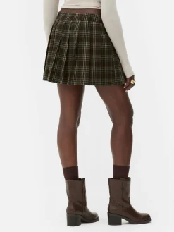 Rita Ora Check Pleated Mini Skirt|Primark Discount