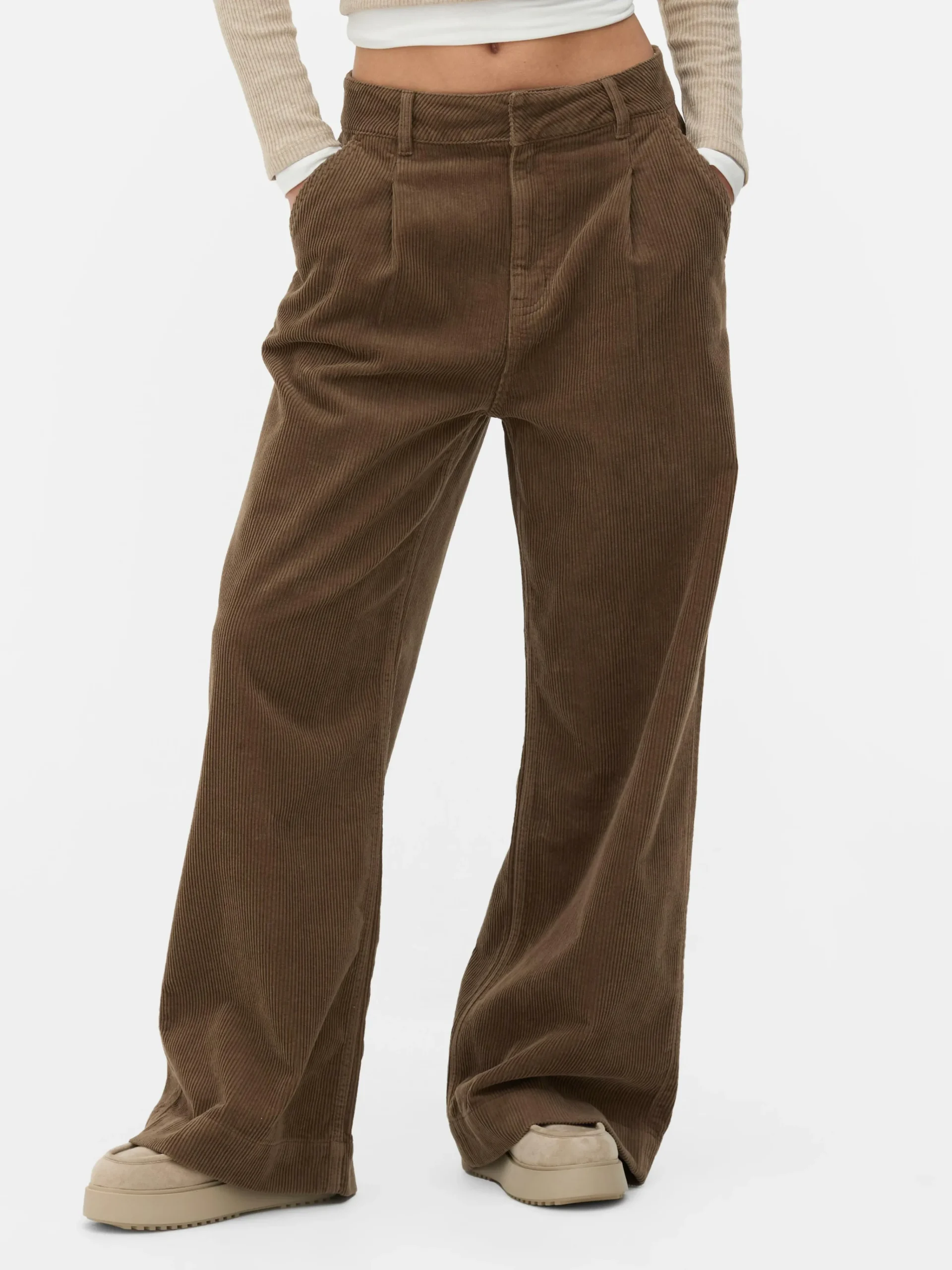 Rita Ora Corduroy Wide Leg Pants|Primark Discount