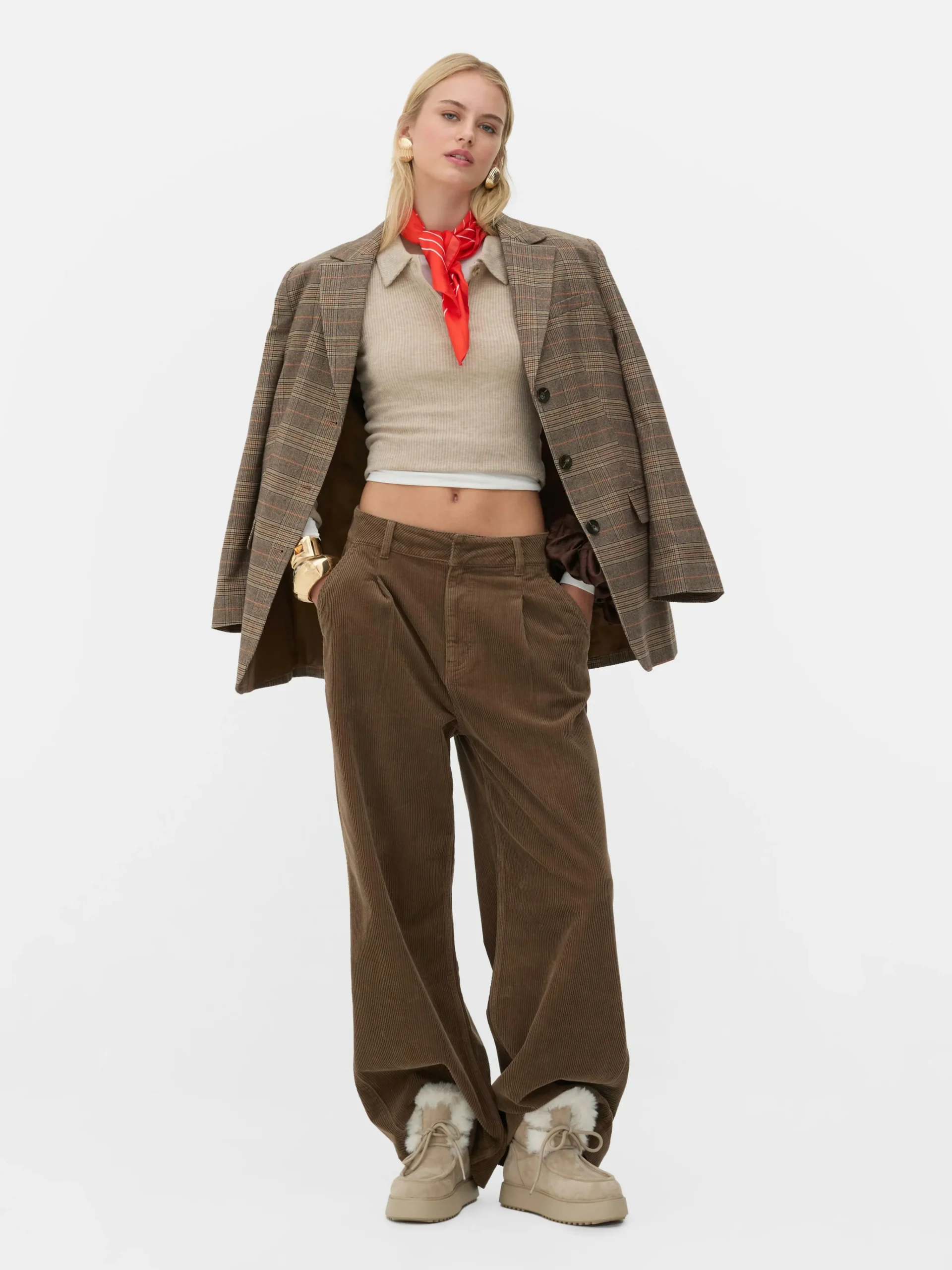 Rita Ora Corduroy Wide Leg Pants|Primark Discount