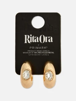 Rita Ora Faux Gem Chunky Hoop Earrings|Primark Online