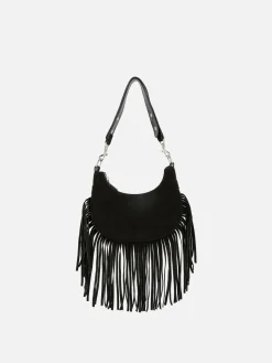 Rita Ora Fringed Suede Shoulder Bag|Primark Online
