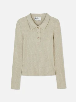 Rita Ora Long Sleeve Ribbed Polo|Primark