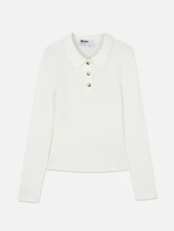Rita Ora Long Sleeve Ribbed Polo|Primark Clearance