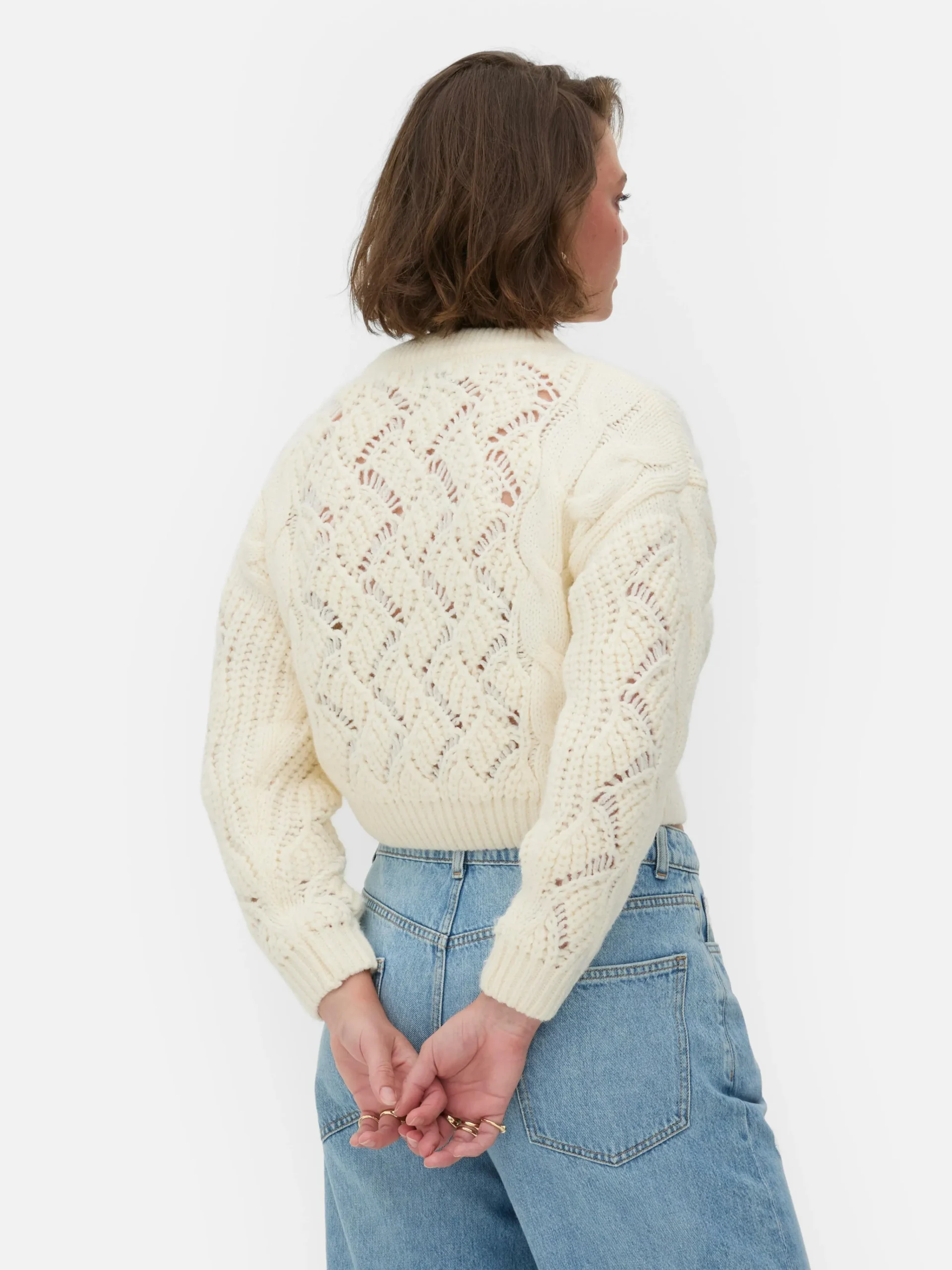 Rita Ora Open Stitch Cable Knit Sweater|Primark Outlet