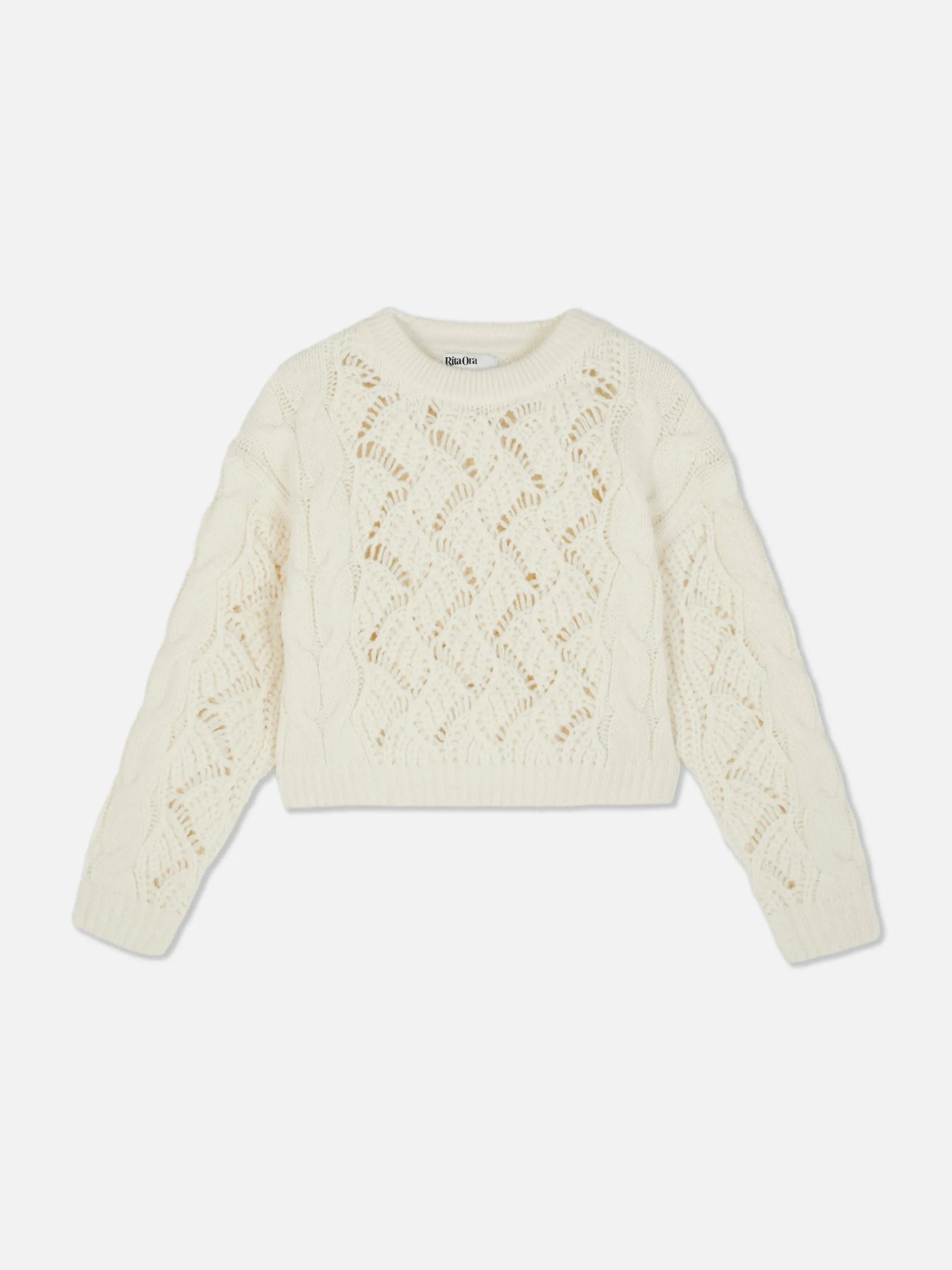 Rita Ora Open Stitch Cable Knit Sweater|Primark Outlet