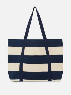 Rita Ora Stripe Canvas Shopper Bag|Primark Discount