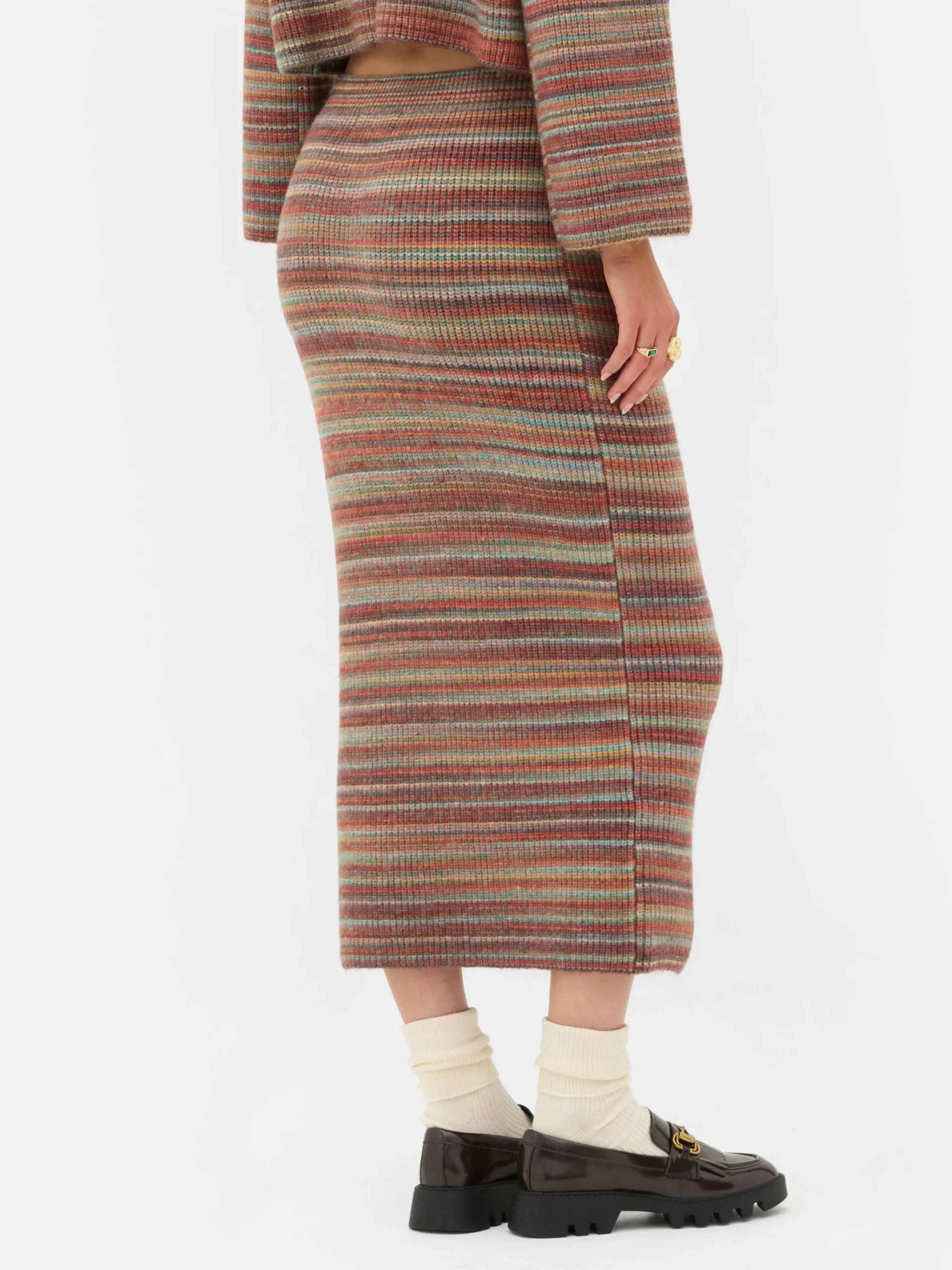 Rita Ora Striped Knit Midi Skirt|Primark New