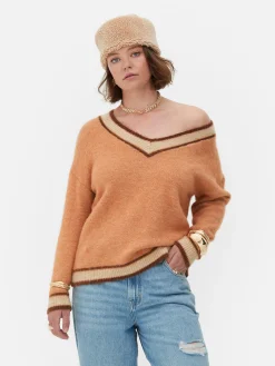 Rita Ora Vintage Style V-Neck Sweater|Primark Discount