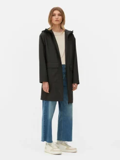 Rubberized Hooded Raincoat|Primark New