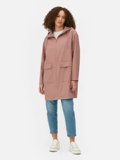 Rubberized Hooded Raincoat|Primark New